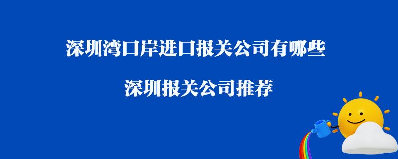 深圳灣口岸進口報關公司有哪些?深圳報關公司推薦